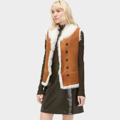 UGG Renee Toscana Shearling Bodywarmers voor Dames in Chestnut, maat M