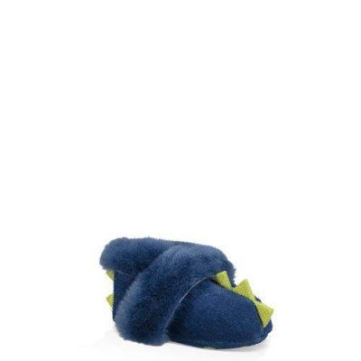 UGG Dydo Solvi Laarsjes voor Babies in Navy/Bright Chartreuse, maat 20.5 | Suede
