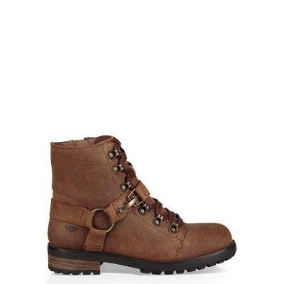 UGG Fritzi Lace-Up Casuallaarzen voor Dames in Chipmunk, maat 39 | Leder