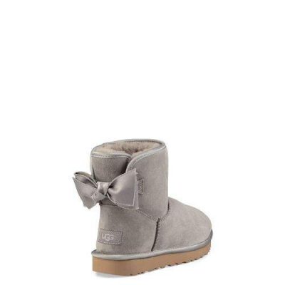 UGG Satin Bow Mini Classic Laarzen voor Dames in Elephant, maat 39 | Suede
