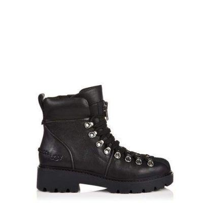 UGG Hexa Casuallaarzen voor Dames in Black, maat 36 | Leder