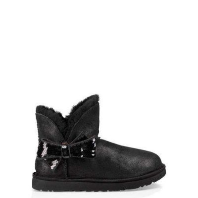 UGG Mini Sequin Bow Classic Laarzen voor Dames in Black, maat 41 | Shearling