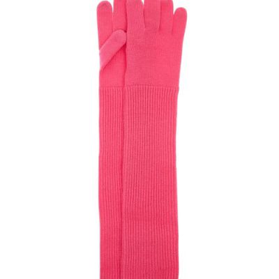 UGG Long Cuff Knit Handschoenen voor Dames in Bright Pink, maat OS | Breien