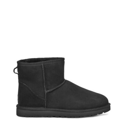 UGG Classic Mini Laarzen voor Heren in Black, maat 45 | Leder/Shearling/Suede