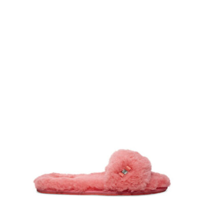 UGG Fluff Slide Sandalen voor Dames in Vibrant Coral, maat 40 | Shearling