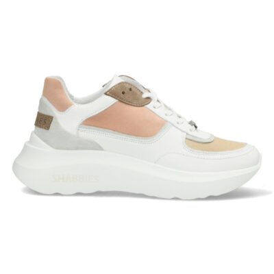 Shabbies Sneaker suède en glad leer zacht roze