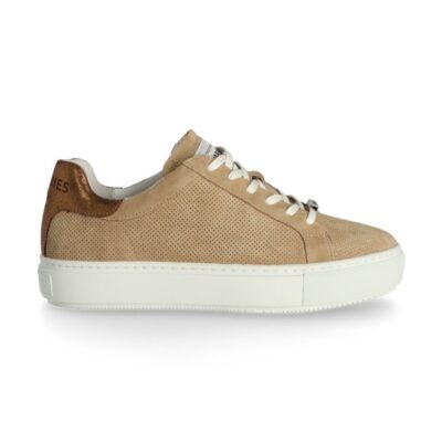 Shabbies Sneaker geperforeerd suède beige