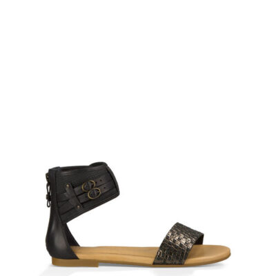 UGG Savana Metallic Basket voor Dames in Black, maat 38 | Leder/Rubber