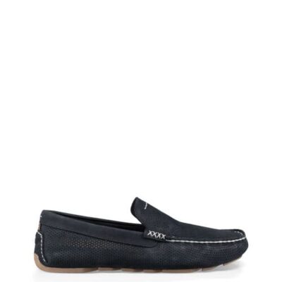 UGG Henrick Stripe Perf Loafers voor Heren in Navy Blue, maat 40 | Leder