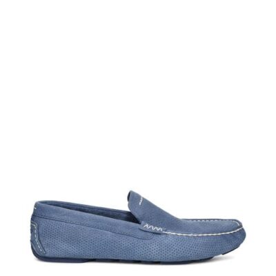 UGG Henrick Stripe Perf Loafers voor Heren in Pacific Blue, maat 42 | Leder