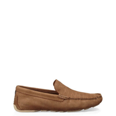 UGG Henrick Stripe Perf Loafers voor Heren in Tamarind, maat 42 | Leder