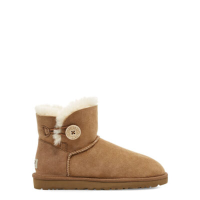 UGG Mini Bailey Button II Laarzen voor Dames in Chestnut, maat 42 | Shearling