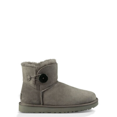 UGG Mini Bailey Button II Laarzen voor Dames in Grey, maat 38 | Shearling