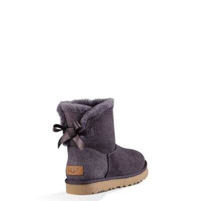 UGG Mini Bailey Bow II Laarzen voor Dames in Nightfall, maat 42 | Shearling