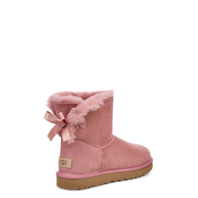 UGG Mini Bailey Bow II Laarzen voor Dames in Pink Dawn, maat 40 | Shearling