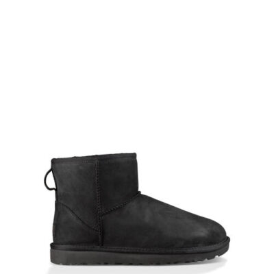 UGG Classic Mini Leather Laarzen voor Dames in Black, maat 40 | Leder