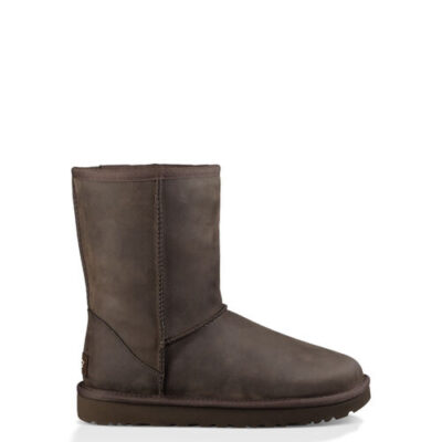 UGG Classic Short Leather Laarzen voor Dames in Brownstone, maat 37 | Leder