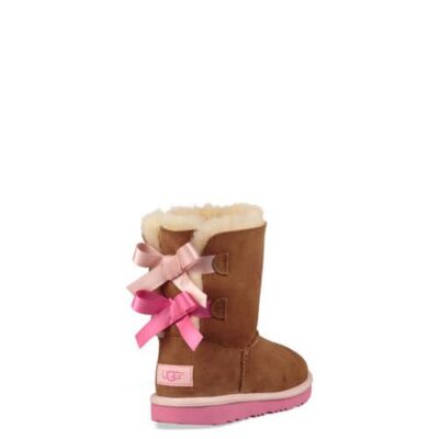 UGG Bailey Bow II Laarzen voor Kinderen in Chestnut/Pink Azalea, maat 31 | Shearling