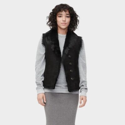 UGG Renee Toscana Shearling Bodywarmers voor Dames in Black, maat XL