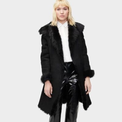 UGG Vanesa Toscana Shearling Coat voor Dames in Black, maat S