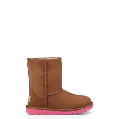 UGG Classic Short II voor Kinderen in Chestnut/Pink Azalea, maat 31 | Shearling