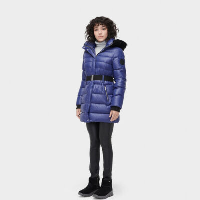 UGG Valerie Belted Down Coat voor Dames in Nocturn, maat S | Nylon