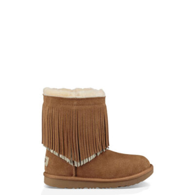 UGG Classic Short II Fringe voor Kinderen in Chestnut, maat 36 | Suede
