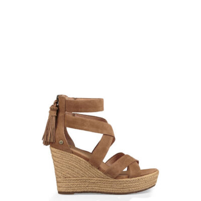UGG Raquel Sandalen met Hak voor Dames in Chestnut, maat 39 | Suede