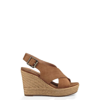UGG Harlow Sandalen met Hak voor Dames in Chestnut, maat 38 | Suede