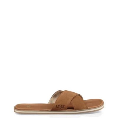 UGG Beach Slide Sandalen voor Heren in Chestnut, maat 46 | Suede