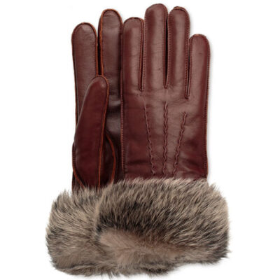 UGG 3 Point Long Toscana Trim Smart Glove voor Dames in Cordovan, maat M
