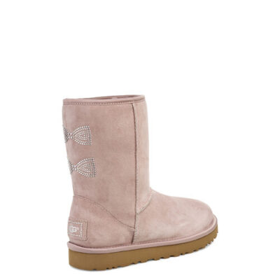 UGG Classic Short Crystal Bow Boot voor Dames in Dusk, maat 40 | Leder