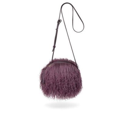 UGG Mongolian Pom Pom Cross body Tassen voor Dames in Port, maat OS | Shearling