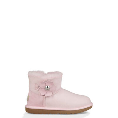 UGG Mini Bailey Button Poppy in Seashell Pink, maat 28.5 | Shearling
