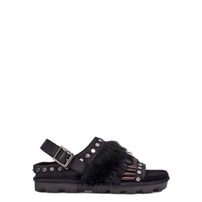 UGG Biker Chic Sandal voor Dames in Black, maat 38 | Leder