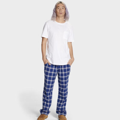 UGG Flynn Trainingsbroek voor Heren in Dark Denim Plaid, maat S | Katoen