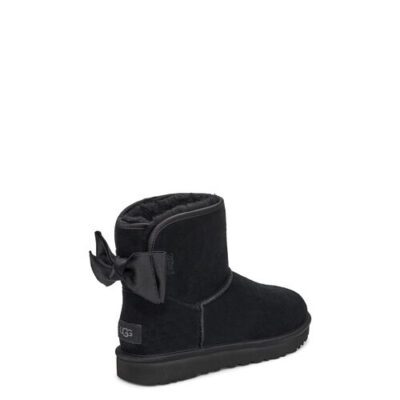 UGG Satin Bow Mini Classic Laarzen voor Dames in Black, maat 42 | Shearling