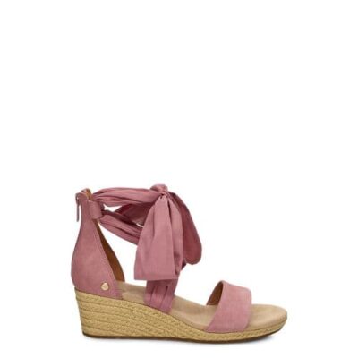 UGG Trina Sandalen met Hak voor Dames in Pink Dawn, maat 38.5 | Suede