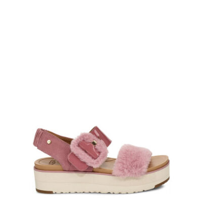 UGG Le Fluff Sandalen voor Dames in Pink Dawn, maat 40 | Suede