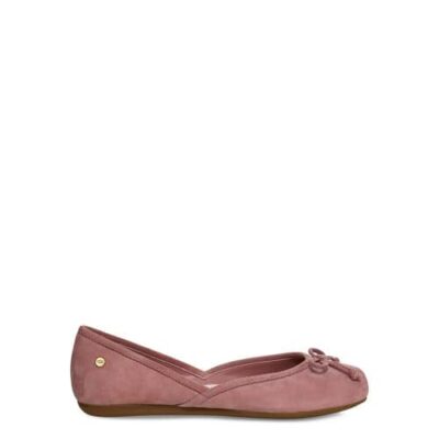 UGG Lena Flat Loafers voor Dames in Pink Dawn, maat 42 | Suede