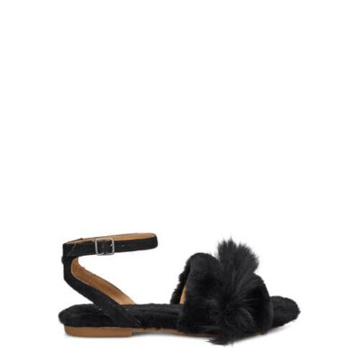 UGG Fluff Fest Sandalen voor Dames in Black, maat 39 | Shearling