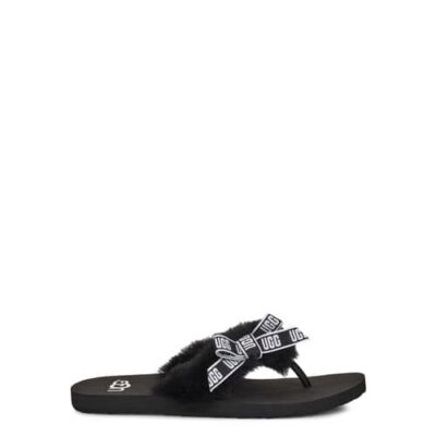UGG Sunset Graphic Sandalen voor Dames in Black, maat 36 | Shearling