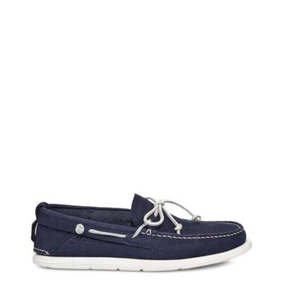UGG Beach Moccasins Slip-On voor Heren in True Navy, maat 40.5 | Leder
