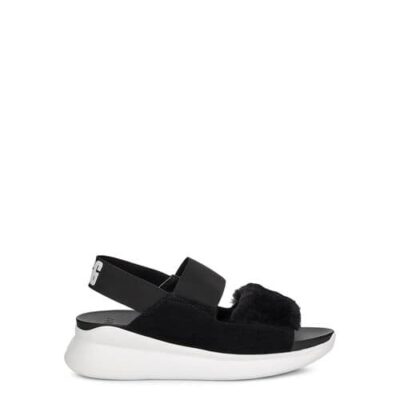 UGG Silverlake Sandalen voor Dames in Black/White, maat 36 | Suede