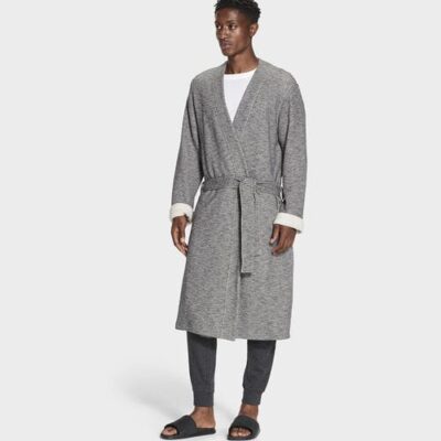 UGG Kent Ochtendjassen voor Heren in Black Heather, maat L/XL | Katoenmix