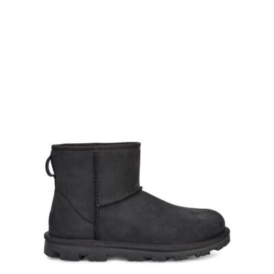 UGG Essential Mini Leather Classic Laarzen voor Dames in Black, maat 41 | Leder