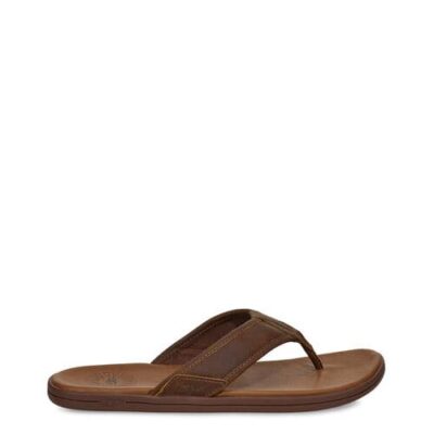 UGG Seaside Leather Sandalen voor Heren in Luggage, maat 42 | Leder
