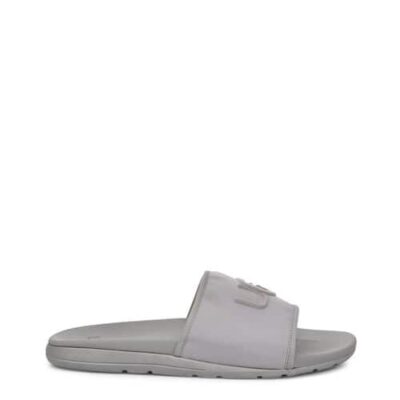 UGG Xavier Graphic Slide Sandalen voor Heren in Seal, maat 48.5 | Textiel