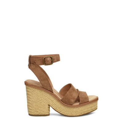 UGG Carine Sandalen met Hak voor Dames in Chestnut, maat 38 | Suede