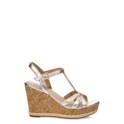 UGG Melissa Metallic Sandalen met Hak voor Dames in Gold, maat 37 | Leder